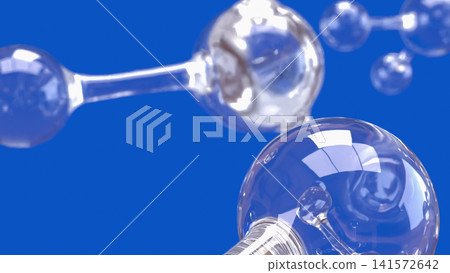 Transparent Molecular Network on Vivid Blue Scientific Background 3d render. Transparent Molecular Network on Vivid Blue Scientific Background 3d render. 141572642