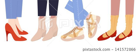 Legs in different kinds of shoes set Legs in different kinds of shoes set 141572866