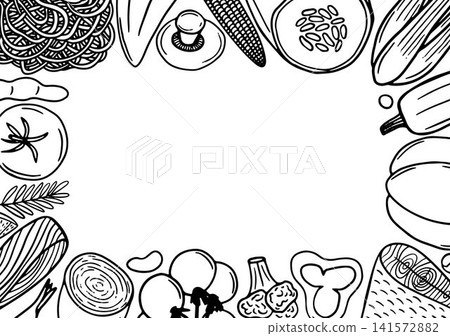 Menu frame in sketch style 141572882