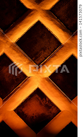 The sea cucumber-shaped wall illuminated by the warm light of bamboo lanterns The sea cucumber-shaped wall illuminated by the warm light of bamboo lanterns 141573079