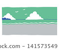 A simple background depicting a summer beach_color 141573549
