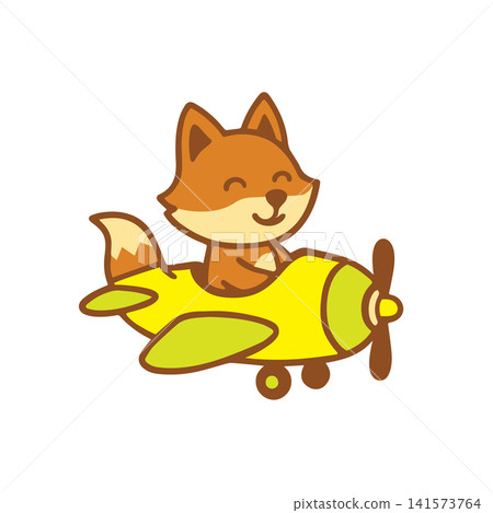 cute fox on a plane cute fox on a plane 141573764