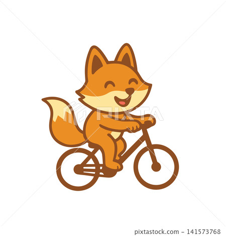 cute fox on a bike cute fox on a bike 141573768