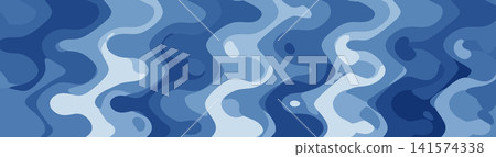 Abstract blue banner background with smooth fluid wavy pattern for web header, liquid texture design, and modern marketing. Abstract blue banner background with smooth fluid wavy pattern for web header, liquid texture design, and modern marketing. 141574338