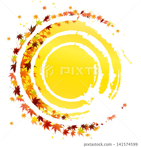 A circular abstract frame depicting autumn foliage. A circular abstract frame depicting autumn foliage. 141574599