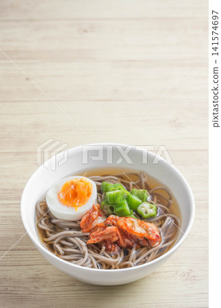 Summer stamina boost: Cold soba noodles with kimchi and okra Summer stamina boost: Cold soba noodles with kimchi and okra 141574697