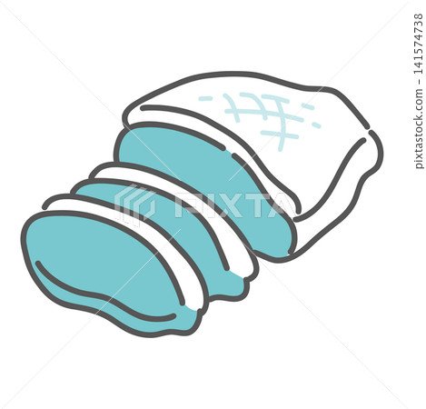 Simple illustration of duck meat (block and sliced) Simple illustration of duck meat (block and sliced) 141574738