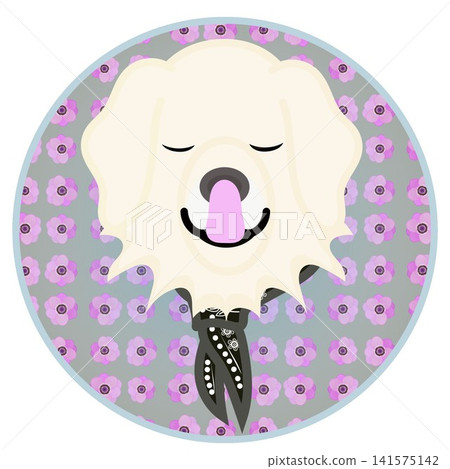 Golden Retriever face illustration with a circular background Golden Retriever face illustration with a circular background 141575142