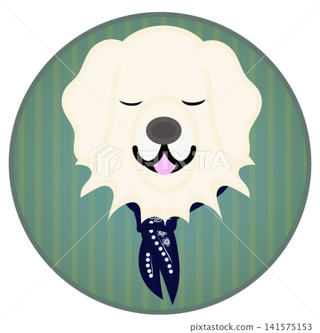 Golden Retriever face illustration with a circular background Golden Retriever face illustration with a circular background 141575153
