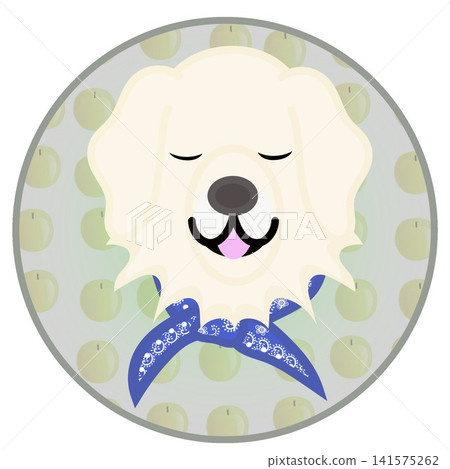 Golden Retriever face illustration with a circular background Golden Retriever face illustration with a circular background 141575262