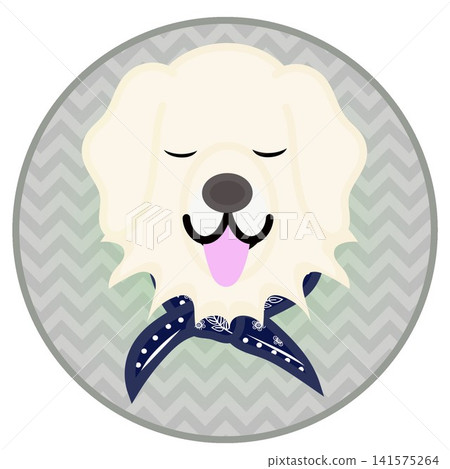 Golden Retriever face illustration with a circular background 141575264