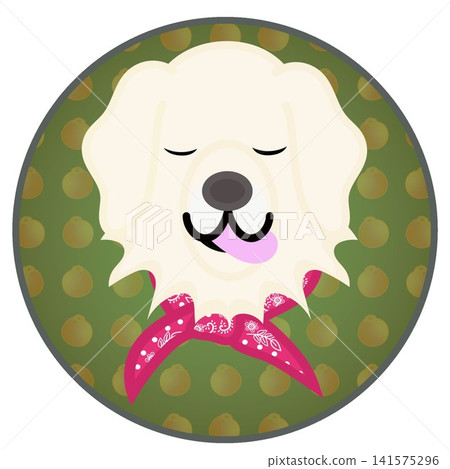 Golden Retriever face illustration with a circular background Golden Retriever face illustration with a circular background 141575296