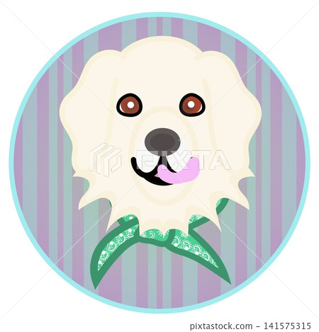 Golden Retriever face illustration with a circular background Golden Retriever face illustration with a circular background 141575315