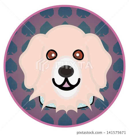 Golden Retriever face illustration with a circular background Golden Retriever face illustration with a circular background 141575671