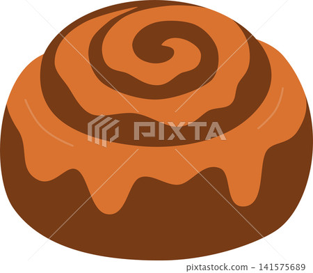 Autumn Cinnamon Roll with Sweet Icing Flat Vector Illustration Isolated on Transparent Background Autumn Cinnamon Roll with Sweet Icing Flat Vector Illustration Isolated on Transparent Background 141575689