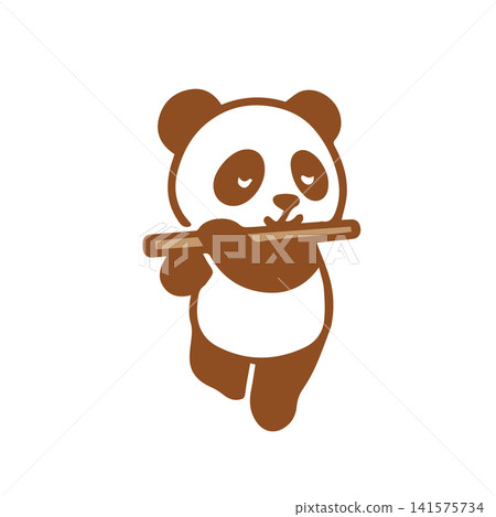 cute panda playing the flute cute panda playing the flute 141575734