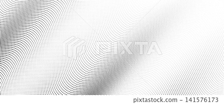 Undulate dotted line wave background. Tech curve dashed lines wallpaper. Abstract halfton wave stripes texture. Vector black white dynamic backdrop for poster, booklet, leaflet, presentation, brochure Undulate dotted line wave background. Tech curve dashed lines wallpaper. Abstract halfton wave stripes texture. Vector black white dynamic backdrop for poster, booklet, leaflet, presentation, brochure 141576173