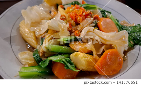 Close Up Indonesian Capcay Stir Fried Vegetable Dish Close Up Indonesian Capcay Stir Fried Vegetable Dish 141576651
