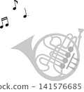 法國號插圖（音樂/管樂樂器素材） 141576685