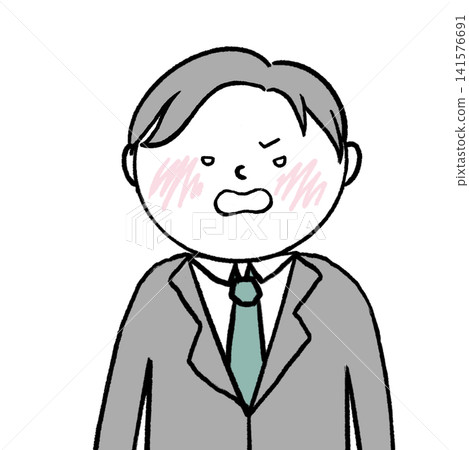 Illustration of an enraged man in a suit Illustration of an enraged man in a suit 141576691