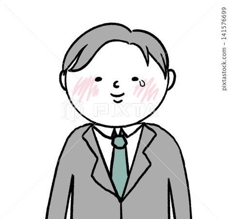 Illustration of a man in a suit crying tears of joy. Illustration of a man in a suit crying tears of joy. 141576699