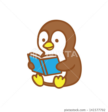 cute penguin reading a book cute penguin reading a book 141577702