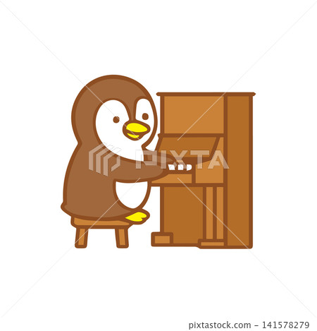 cute penguin playing piano cute penguin playing piano 141578279
