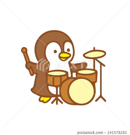 cute penguin playing drums cute penguin playing drums 141578281