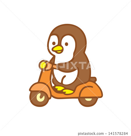 cute penguin riding a Vespa cute penguin riding a Vespa 141578284