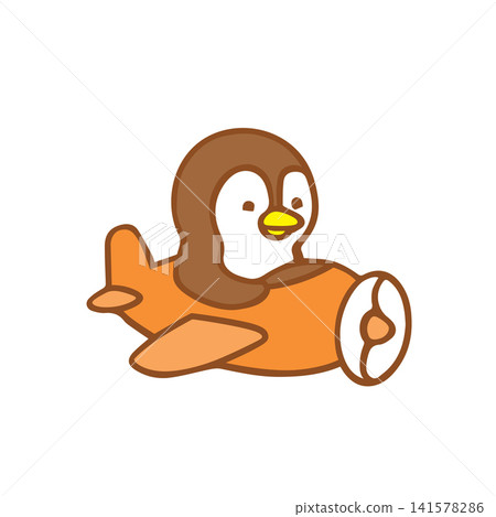 cute penguin on a plane 141578286