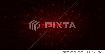 Red warp speed light burst abstract technology background. Red warp speed light burst abstract technology background. 141578768