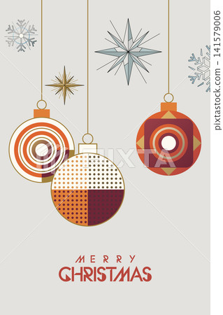 Merry Christmas vertical poster with abstract elements geometric forms Merry Christmas vertical poster with abstract elements geometric forms 141579006