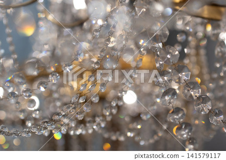Abstract Background of Sparkling Crystal Light Reflections. Luxury Glitter Texture. Abstract Background of Sparkling Crystal Light Reflections. Luxury Glitter Texture. 141579117