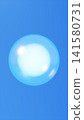 A 3D illustration of a glowing, transparent sphere floating against a blue background (vertical orientation). 141580731