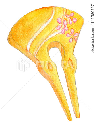 水彩插畫,手繪插畫,玳瑁髮飾 水彩插畫,手繪插畫,玳瑁髮飾 141580797