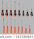 Red Handle Screwdriver Tool Set Vector 141580843
