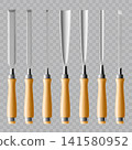 Woodworking Chisel Tool Collection Set Vector 141580952