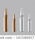Glass Medical Ampoule Mockup Set Vector 141580957