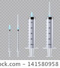 Realistic Medical Syringe Mockup Set Vector 141580958