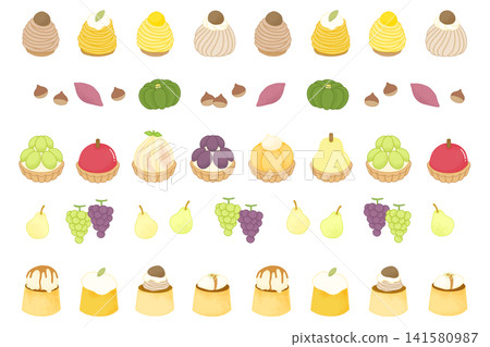 秋季甜點插畫集:時令水果和蔬菜 秋季甜點插畫集:時令水果和蔬菜 141580987