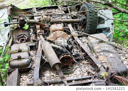 Destroyed Car Destroyed Car 141581221