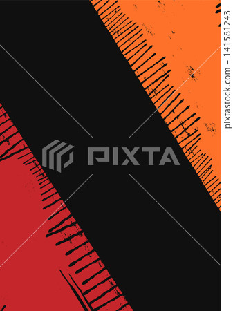 Orange, black and Red Paint Stripe with Drips Background Orange, black and Red Paint Stripe with Drips Background 141581243