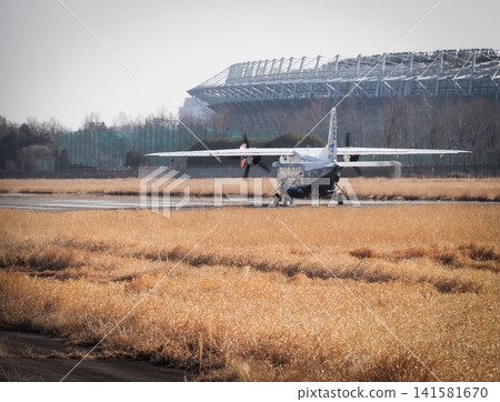 Airplanes at Chofu Airport and Ajinomoto Stadium 141581670