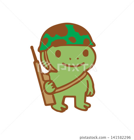 cute frog as a soldier 141582296