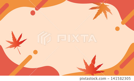 Autumn background illustration featuring fallen autumn leaves and abstract shapes. Autumn background illustration featuring fallen autumn leaves and abstract shapes. 141582305