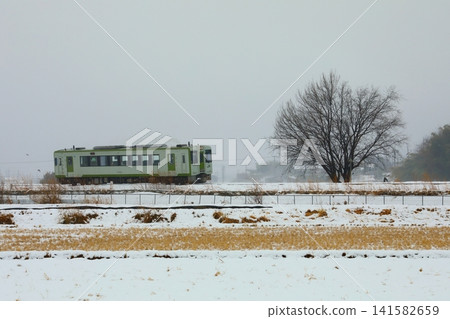 Hachiko Line snow scene 141582659