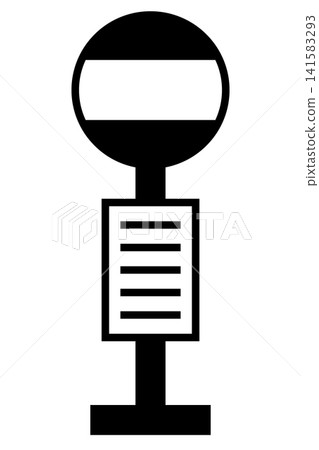 A simple monochrome icon for a bus stop (no text). A simple monochrome icon for a bus stop (no text). 141583293