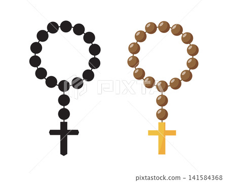 Rosary Beads with Cross Icon Set for Christian Prayer Rosary Beads with Cross Icon Set for Christian Prayer 141584368