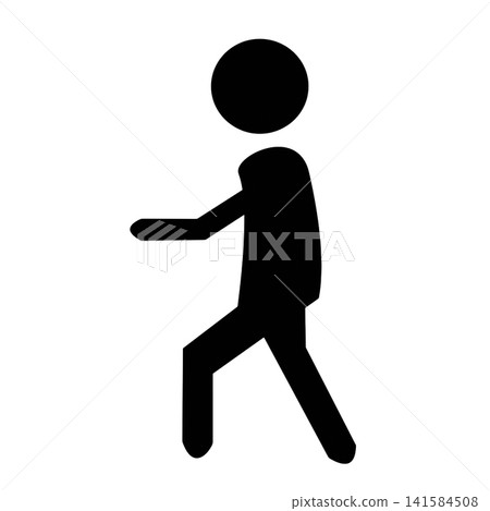 A pictogram of a person pushing something. A pictogram of a person pushing something. 141584508