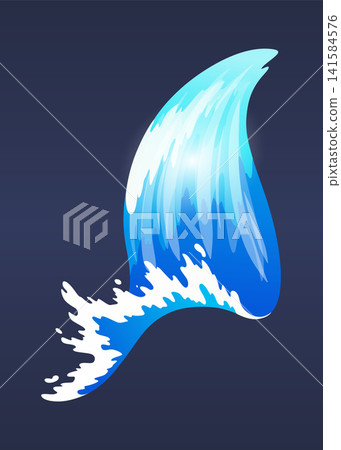 Sea ocean wave. Blue water ocean wave, marine surf wave, ripples tides sea storm, tsunami, tidal shape, splash water motion with spray isolated vector cartoon illustration Sea ocean wave. Blue water ocean wave, marine surf wave, ripples tides sea storm, tsunami, tidal shape, splash water motion with spray isolated vector cartoon illustration 141584576